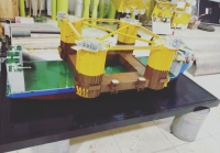 custom made model of Xin Guang Hua semi-submersible heavy lift vessel with cargo